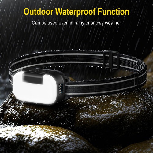 COB LED Headlamp USB Rechargeable Headlight Bar Head Band Torch Work Light 6000K - Picture 11 of 12