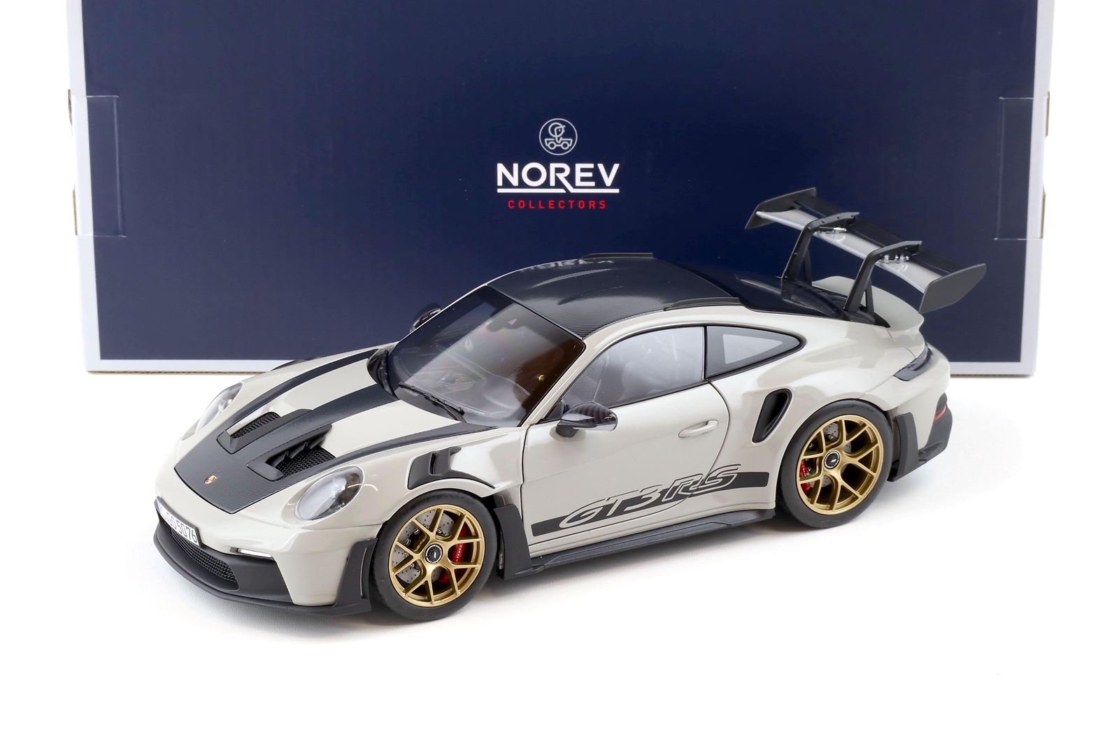 Porsche 911 GT3 RS 992 Modellauto 1/43 | Norev Silber Grau Mit Schwarz | Ab 2019 Version