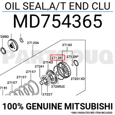 エル MD754365 Genuine Mitsubishi OIL SEAL,A/T END CLU | eBay