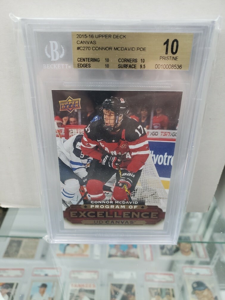 2015/16 Upper Deck Canvas Connor McDavid BGS 10 PRISTINE Program Of Excellence