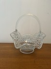Vintage L E Smith Thousand Eyes Clear Glass Ruffled Edge Basket — photo 2
