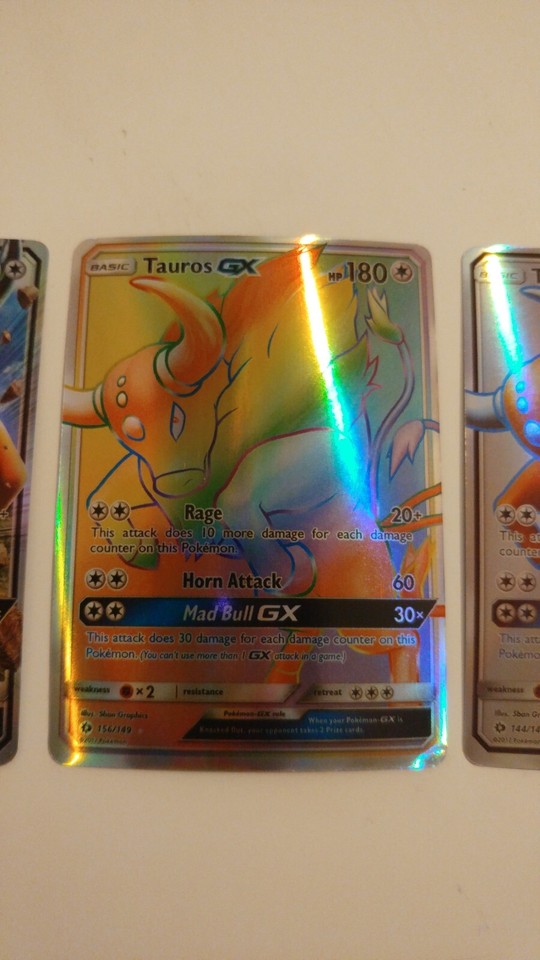 3pcs NM Pokémon TCG Tauros GX Holo Shiny Ultra Rare Cards Rainbow eBay