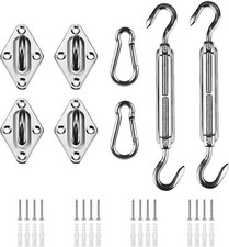 Kit de Fixation pour Voile D'ombrage,Acier Inoxydable Soleil Voile D'ombrage Kit