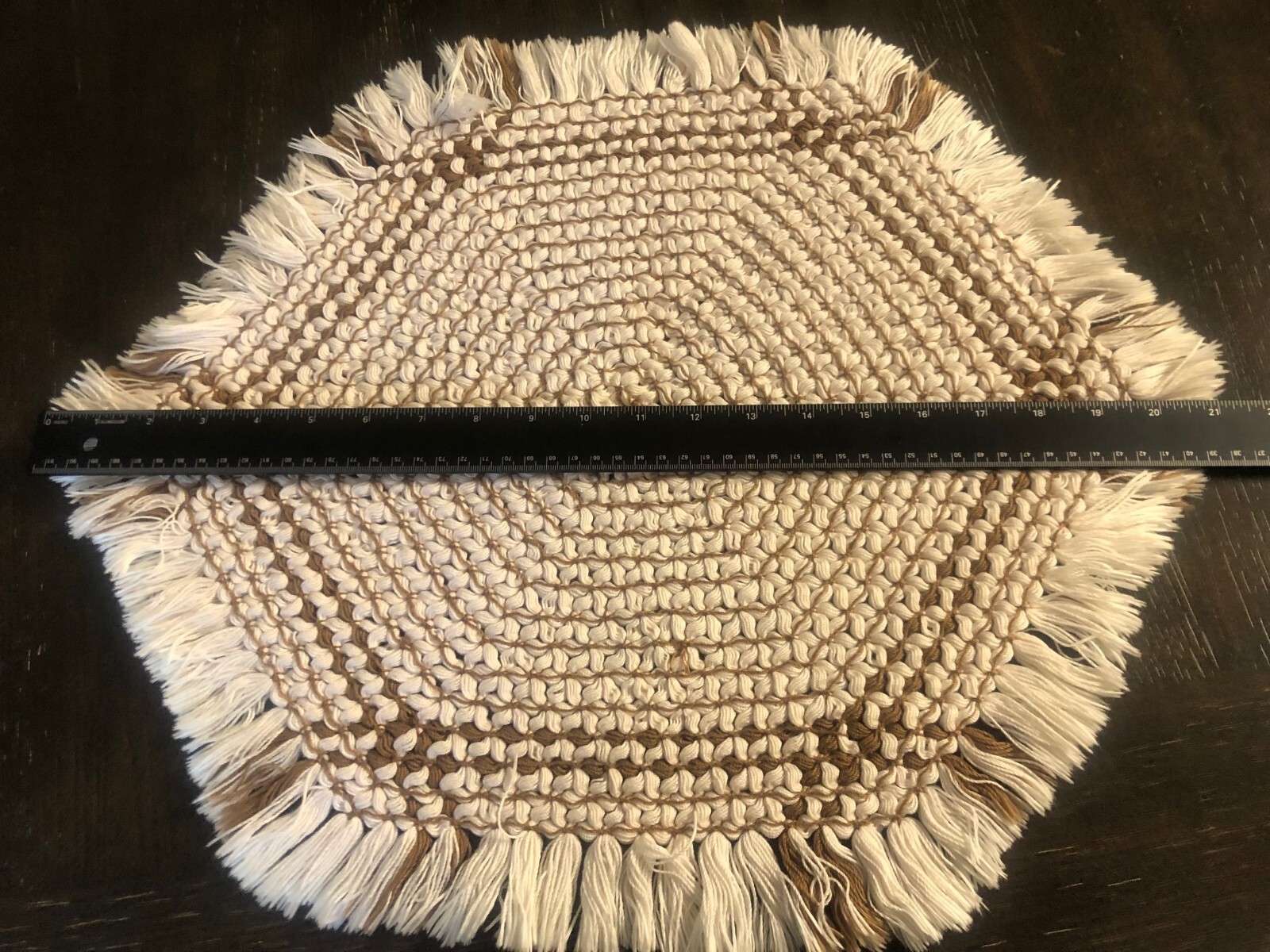 Beautiful handmade woven doily centerpiece table  layer cottage core grandma