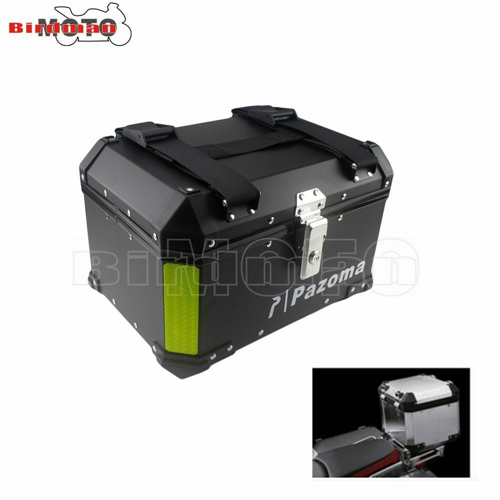 Universal Motorcycle Rear Top Box Scooter Aluminum 46l Storage Luggage Tail Case Ebay