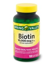 Spring Valley Biotin Softgels- 10-000 mcg- 12...