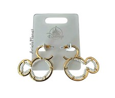 2025 Disney Parks Large Mickey Mouse Ear with Pearls Gold Tone Necklace