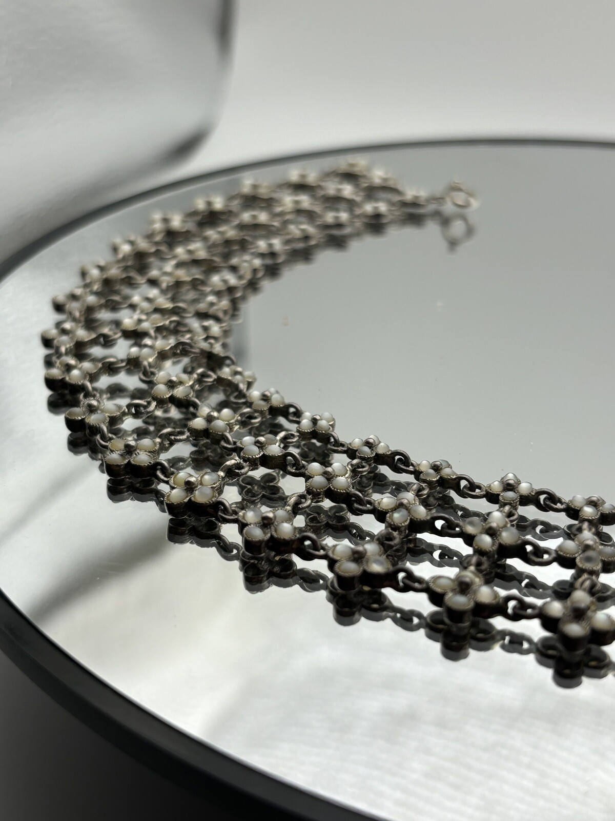 Solid Sterling Silver Necklace Set W/Bracelet 2 I… - image 17