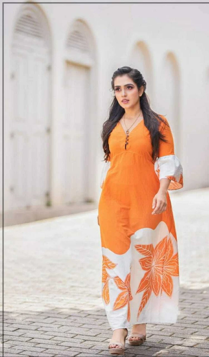 Orange summer dresses plus size sale