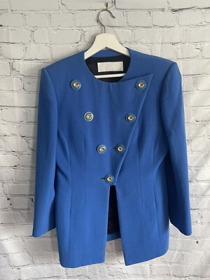Catherine Walker Vintage 80's Cobalt Wool Couture Blazer Small Rare Diana