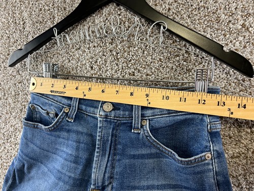 7 For All Mankind Blue Denim Cut Off Shorts Jean Shorts Stretch Junior's Size 27 - Picture 5 of 9