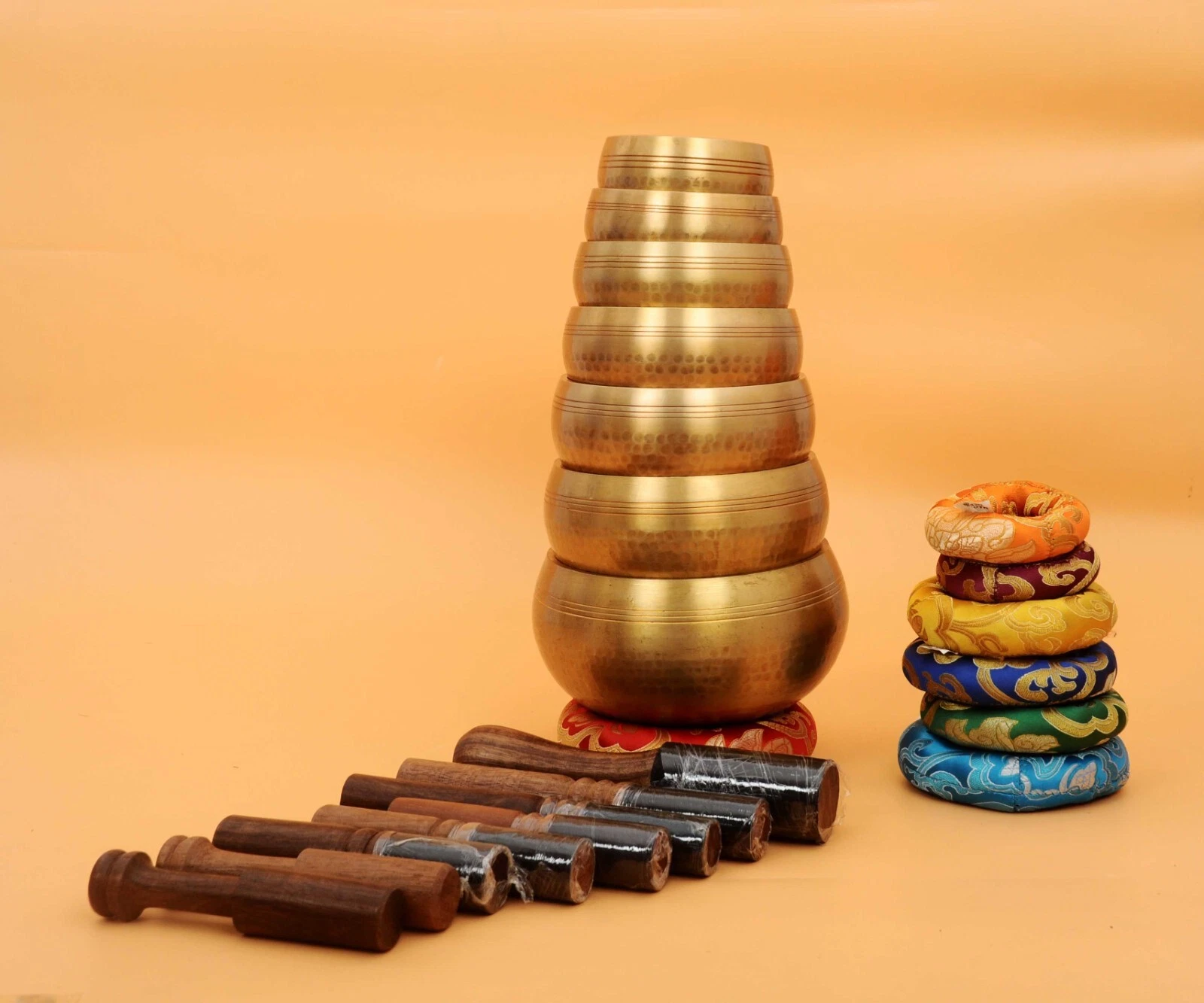 Singing bowl set of 7-Tibetan handmade singing bowl set-Chakra Healing set-Nepal