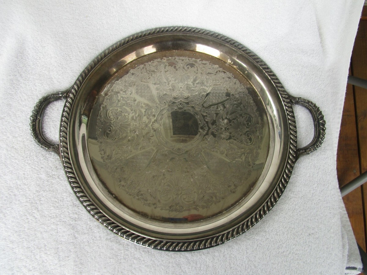 VINTAGE~ KENT SILVERSMITHS SILVERPLATED TWIN HANDLE [PLATTER/TRAY
