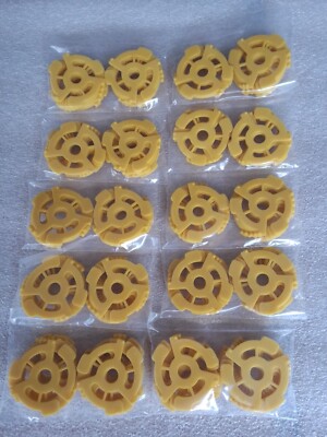  100 Yellow 45 rpm 7'' Record Flat Plastic Adapter Snap-In Inserts BEST QUALITY
