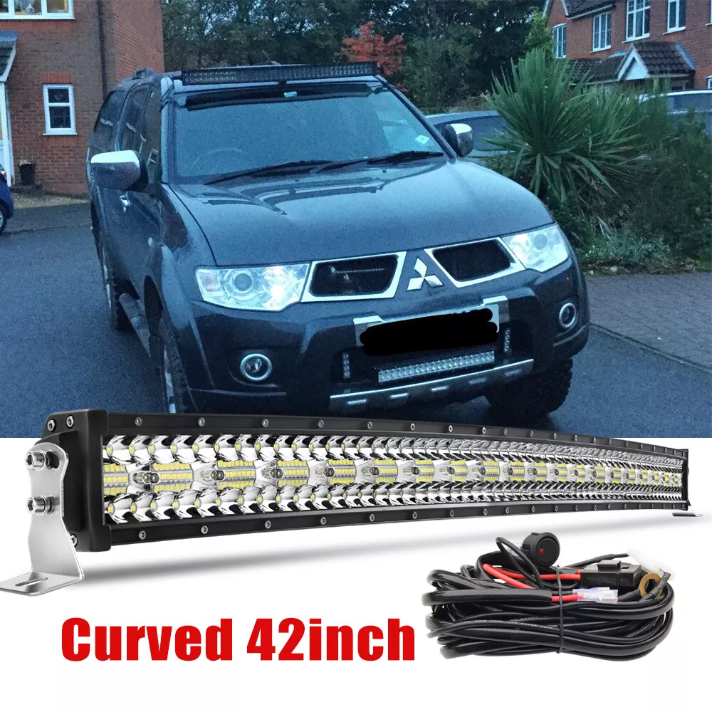 Tri-Row 42 LED Roof Light Bar Combo Fit Mitsubishi L200 K74