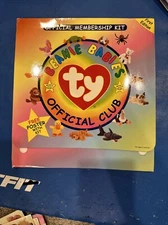 Beanie Baby Fan Club Membership Card Door Sign Certificate Stickers VTG 1998