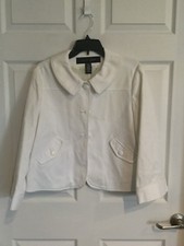 NWOT apostrophe Women  s large white blazer textured material 