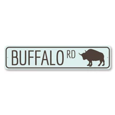 Buffalo Rd Sign, Custom Lake House Street Sign, Metal Buffalo Road Metal Decor
