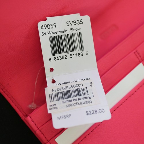 NWT COACH Legacy Perf Leather Bright Coral Pink Flap Slim Envelope Wallet NEW - Picture 6 of 6