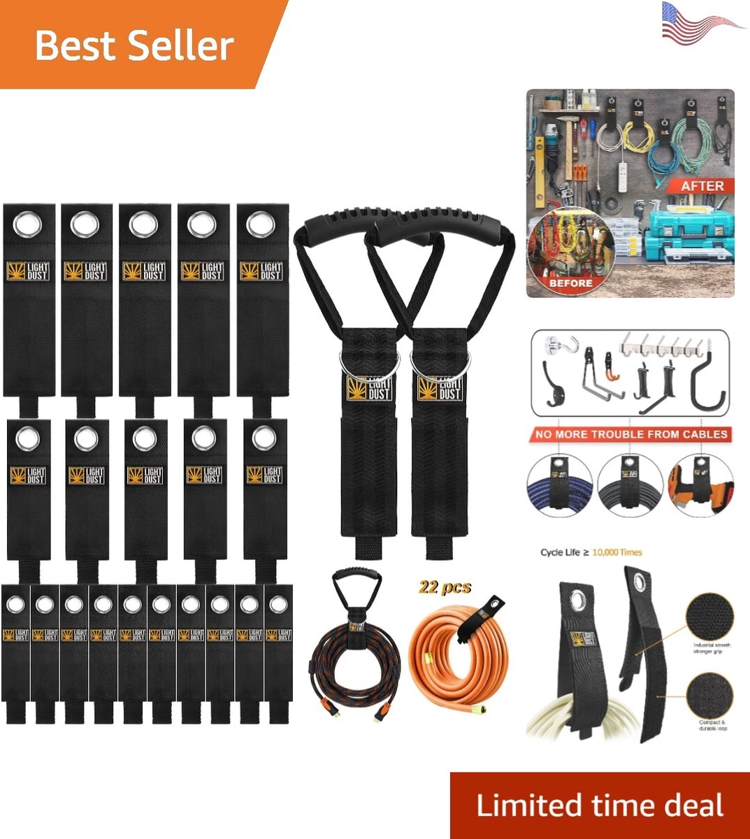 Efficient Extension Cord Hooks Heavy Duty Convenient Wall Mount Wrap