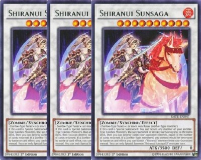 Yugioh - Shiranui Sunsaga x 3 - 1st Edition Rare NM - Free Holographic Card  | eBay