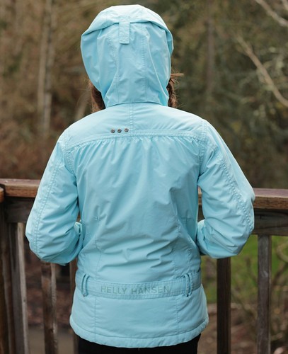 Helly Hansen Girls Size 152/12 Ski Jacket Helly Tech Aqua Blue Removable Hood - Picture 2 of 21