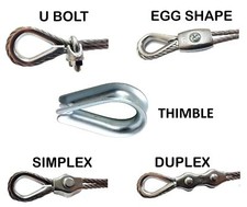 Simplex Duplex Egg Shape U Bolt Thimble Steel Wire Grips Clamp Clips Rope Cable