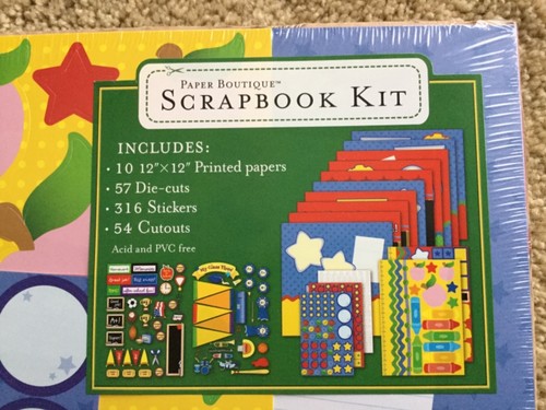 NEW PAPER BOUTIQUE SCRAPBOOK PAGE KIT PRINTED PAPERS DIE-CUTS STICKERS NWT GIFT!