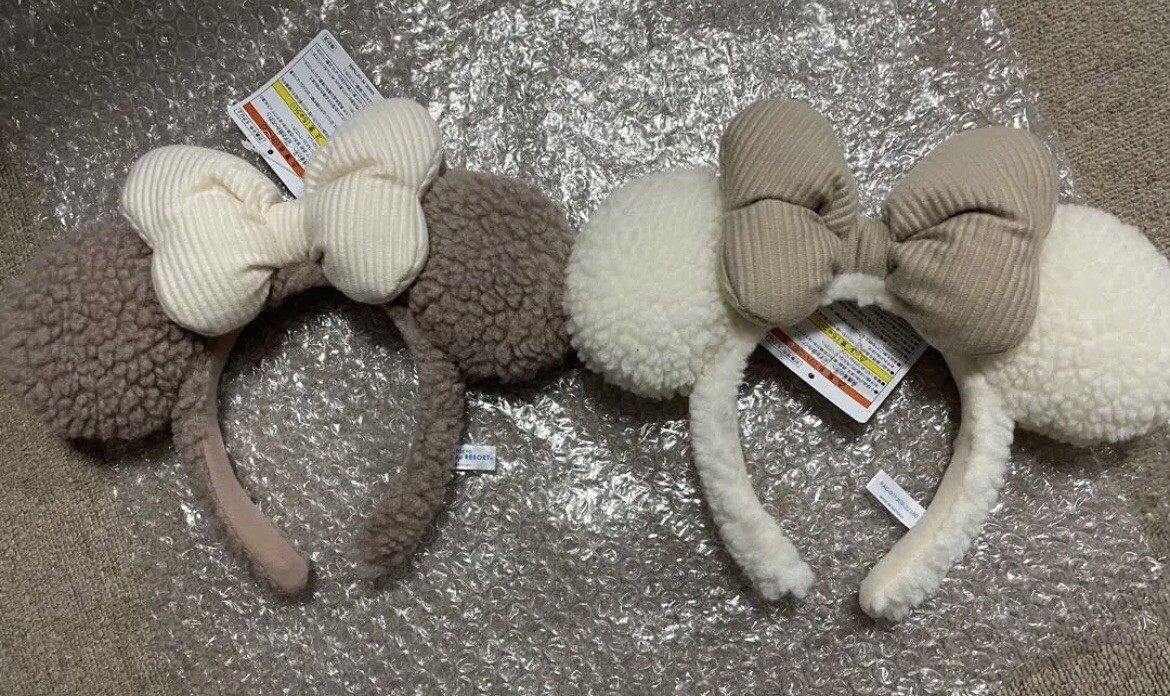 NEW Japan Tokyo Disney Resort Brown Minnie Winter Ears HeadBand Pre-Order Tokyo Disney Resort 2024 New Headband Ears Minnie  main image 3