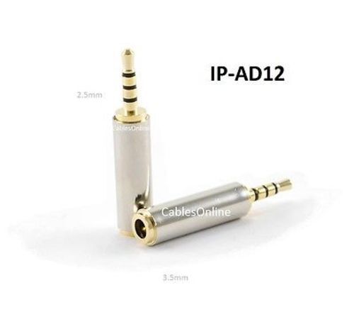 Gold-Plated 3.5mm TRRS Stereo Female to 2.5mm TRRS Stereo Plug Converter Adapter - Afbeelding 1 van 3