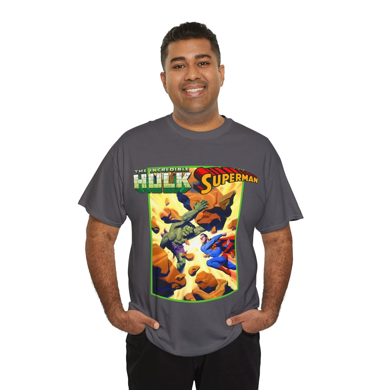 Hulk Vs Superman T-Shirt - Steve Rude Art - DC Comics & Marvel 90s Crossover