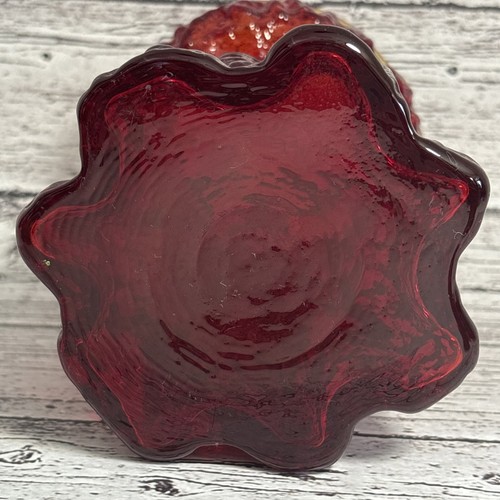 Wikinger Kunst Glas rote Rinde Glas Stumpen Kerzenhalter Ständer MCM Vintage 70er EUC - Bild 8 von 9