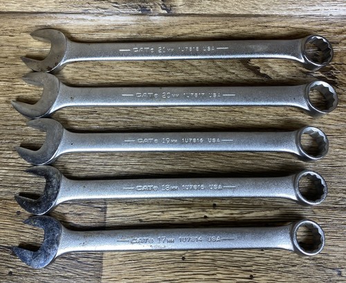CAT Caterpillar Vintage METRIC Combination Wrench Set 7mm-21mm / NO 14mm & 16mm - Picture 2 of 8