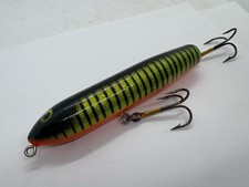 6.5” Poes Giant Jackpot Chart Black Craw Topwater Walk The Dog Wake Musky Lure