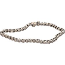 10k White Gold Round Diamond Tennis Bracelet 3.50CTW