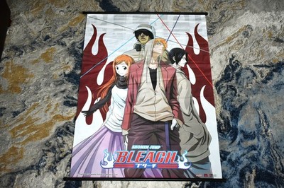 RARE VINTAGE ANIME shonen BLEACH fabric wall scroll POSTER ART 2000's 44''X31''