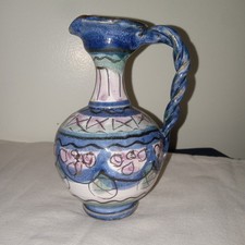 De Olde Kruyk Majolica Vase Handpainted "Limburg Bont" Ital. Inspired Netherland