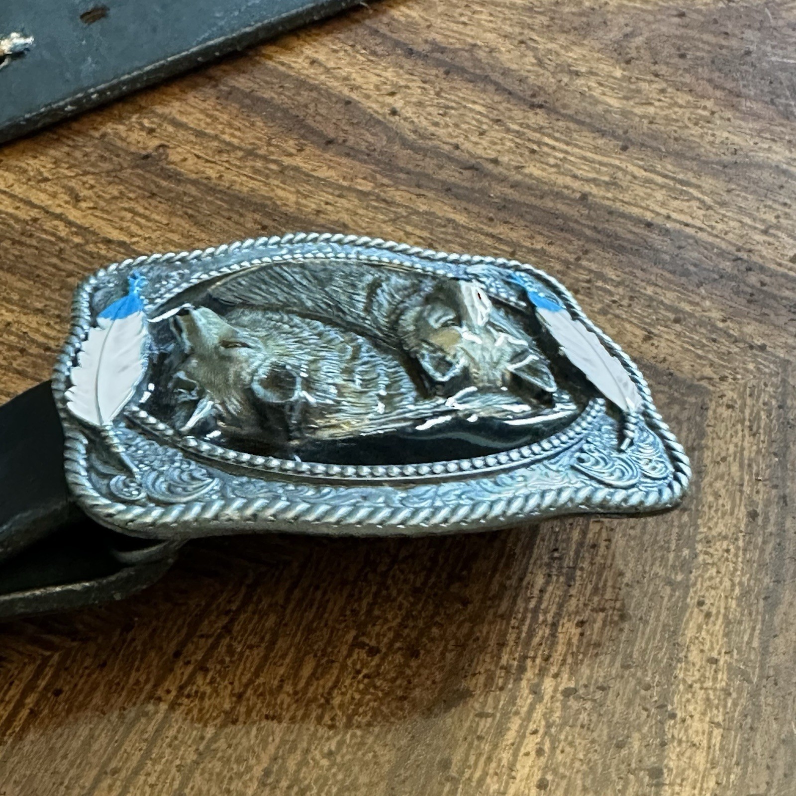 Carters Boots Repair Leather Belt Wolf Western Buckle - Made in USA - Men's 40