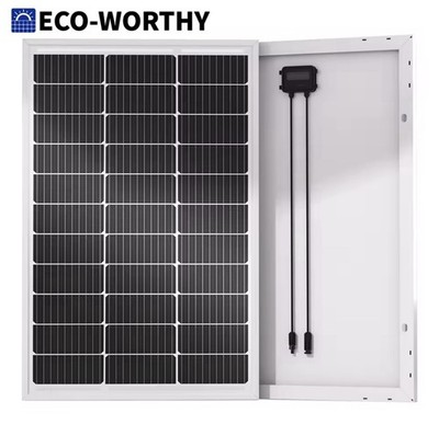 ECO-WORTHY 100 Watt Solar Panel 18 Volt Monocrystalline Panel High Efficiency