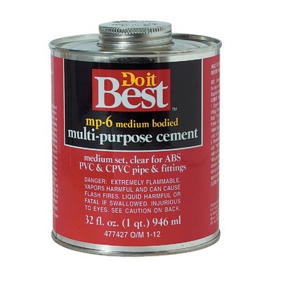 Do it Best 32 Oz. Medium Bodied Clear Multi Purpose Solvent Cement