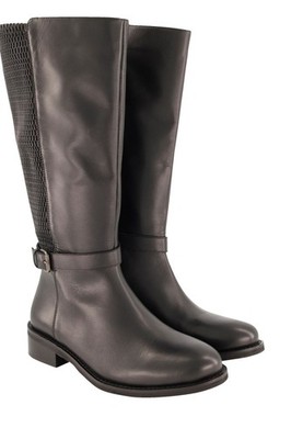 Ulla Popken große Größen Stiefel 44 schwarz Lederstiefel XL Schaft Weite H