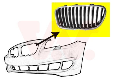 KüHlergrill KüHlergitter Chrom FüR BMW 5Er Touring F11 F10 F18-image