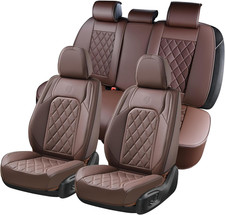 Car Seat Covers Full Set, Luxury Faux Leather Waterproof Seat Cover, Front and B