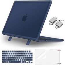 Shock-Absorbing Hard Shell with Kickstand for MacBook Air 13 inch Case 2026-2022