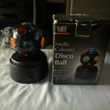 Vintage Rotating Disco Multicolor Light Ball Party Lamp Decor 4.75  takes 3 AA NI