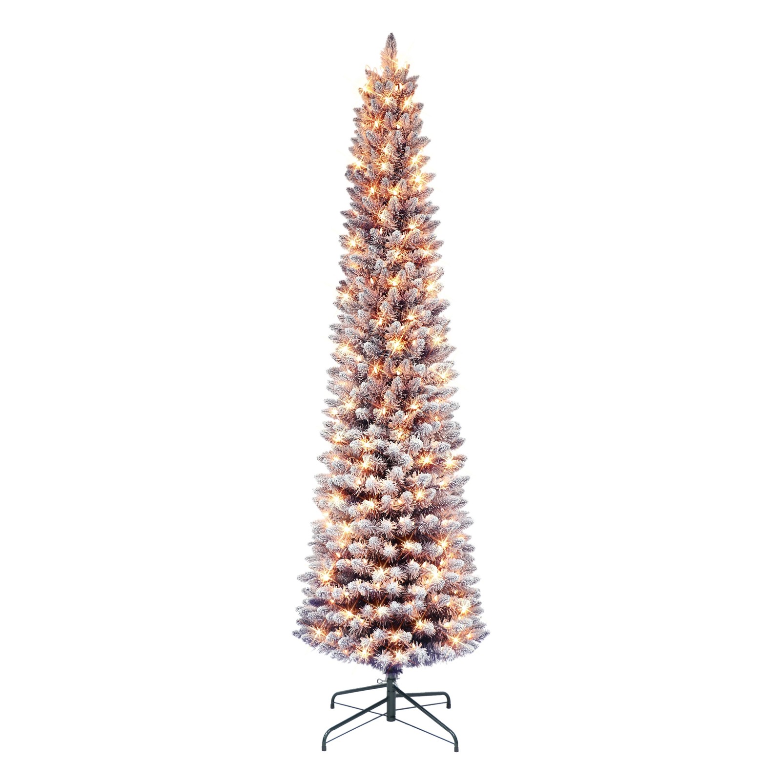 6.5ft Pre-Lit Flocked Purple Christmas Tree by Puleo International