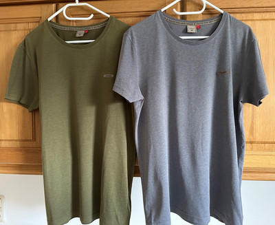 Ragwear Herren T-Shirt - Doppelpack - oliv + grau - gebraucht - Größe L