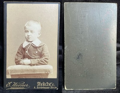 Antique CDV E. Werner Photo German Boy Portrait Berlin 1890