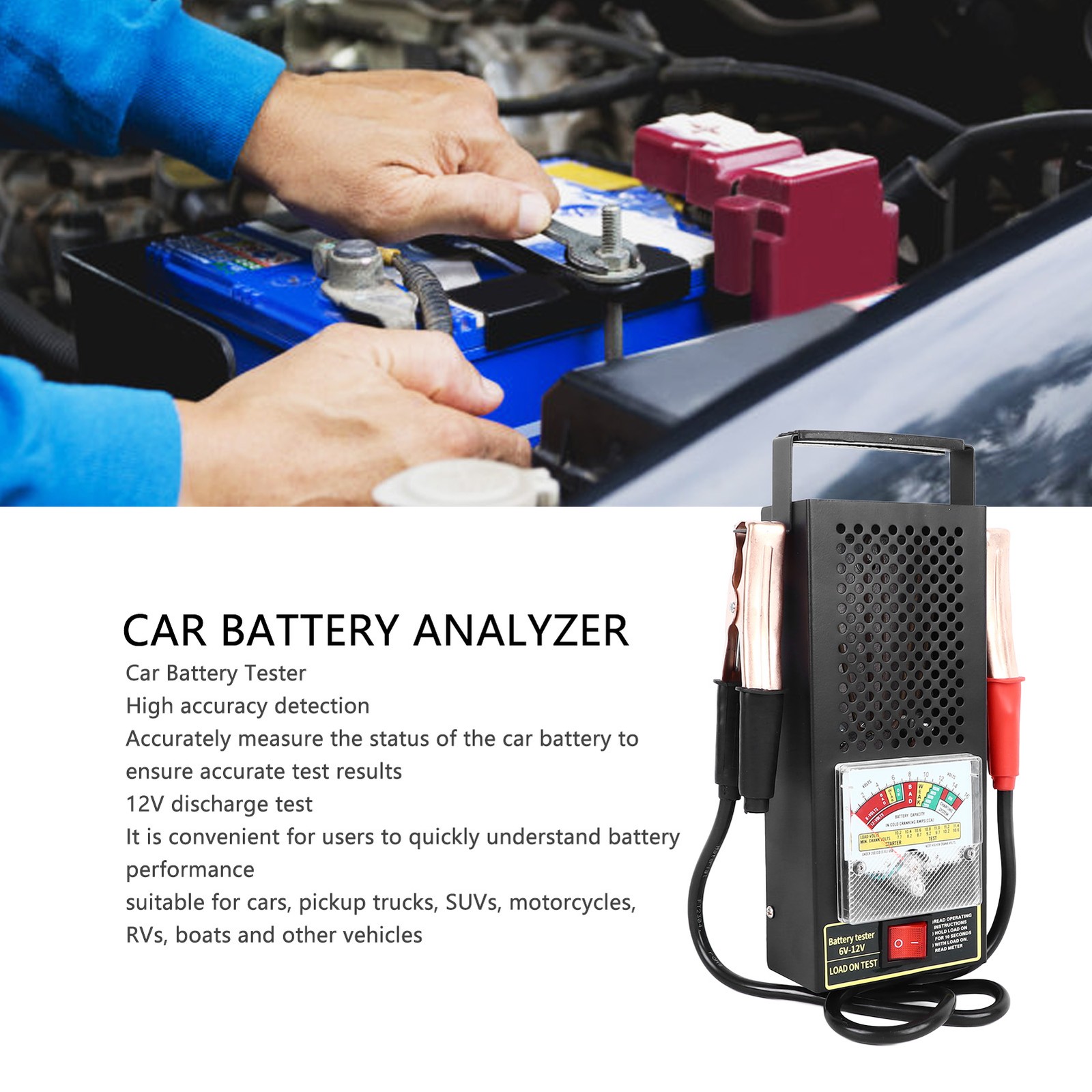 12V Car Battery Tester High Accuracy Fit Automotive Load Checker For Autos