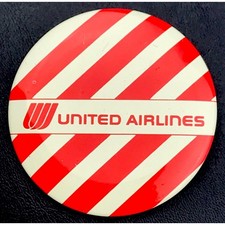 United Airlines Pin Button Vintage Striped Air Travel Aeronautics Airplane